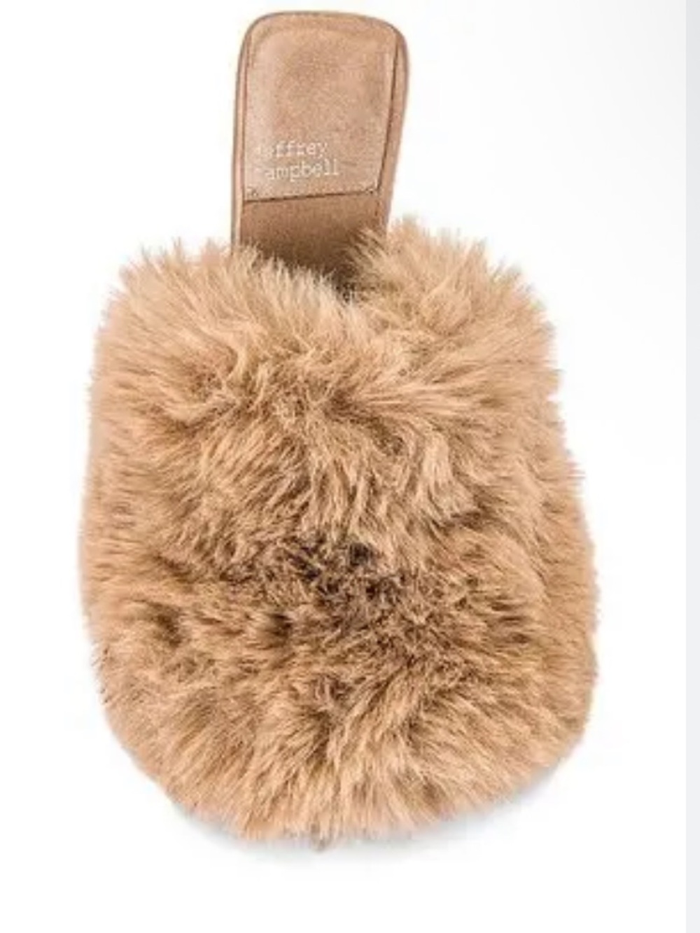 Jeffrey Campbell Binx-F Fur Fuzzy Slip on Mule Heels in Beige Tan Combo Size 8 - Picture 4 of 11